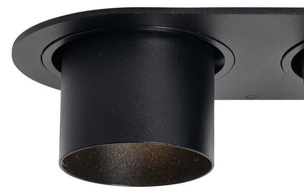 6 darabos fekete süllyesztett spotlámpa készlet GU10 50mm 2-fényes - Installa