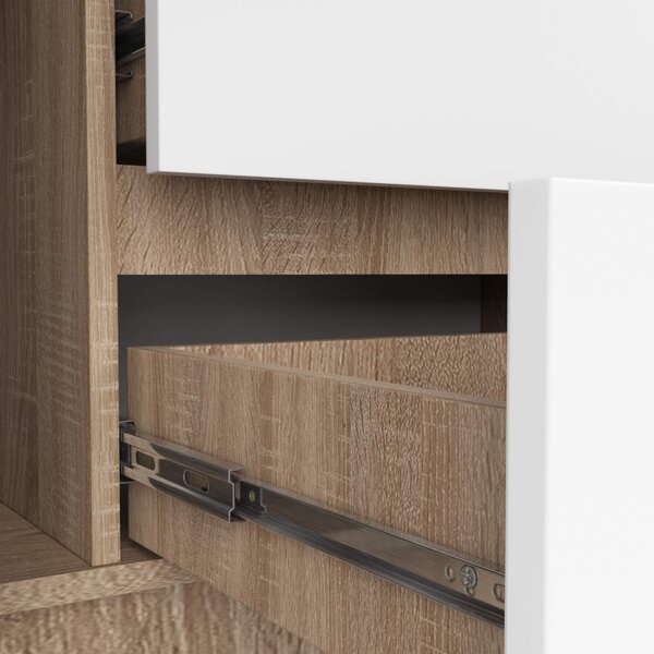 AKORD CLP K140 Komód Laminált Sonoma Tölgy Fehér 4 Fiókos