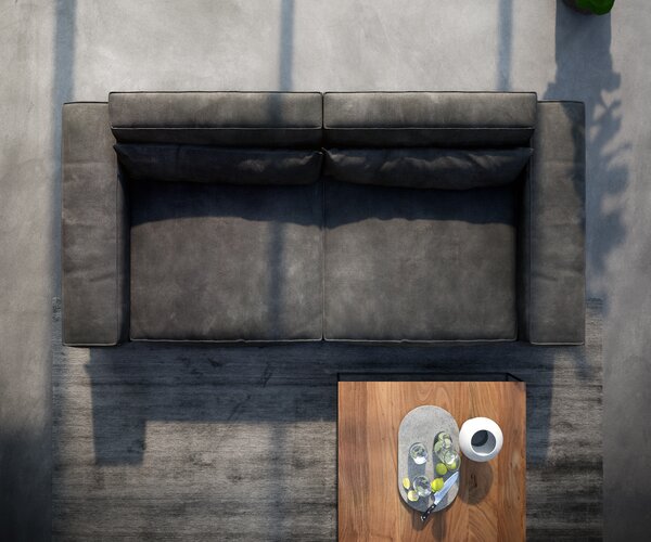 DELIFE Nagy kanapé Sirpio XL 270x130 cm bőr imitáció vintage antracit