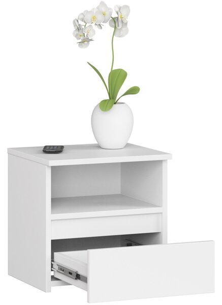 AKORD CL1 Fehér Éjjeliszekrény Laminált Fiókos