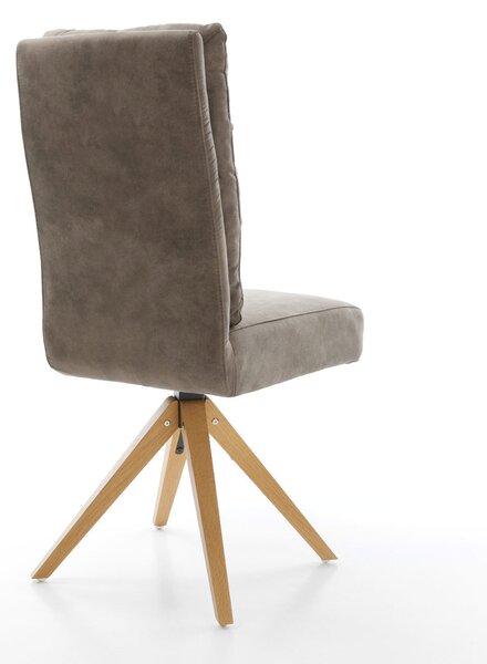 DELIFE Étkezőszék Pela-Flex mikroszálas taupe vintage fa láb szögletes természetes zsákrugós