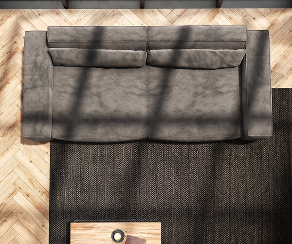 DELIFE Nagy kanapé Sirpio XL 270x130 cm mikroszálas khaki-barna