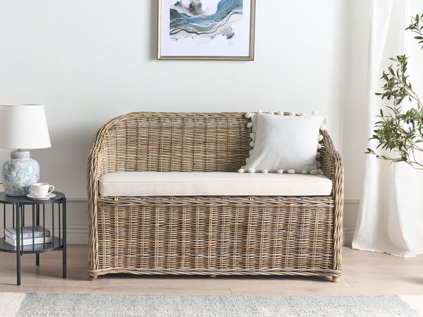 Kerti pad ülőpárnával SUSUA 141 cm Rattan Természetes
