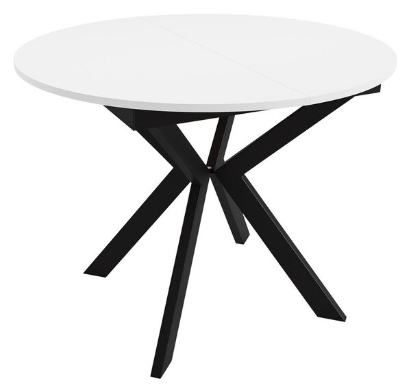 Asztal Oswego 112, 76cm, Fehér, Fekete