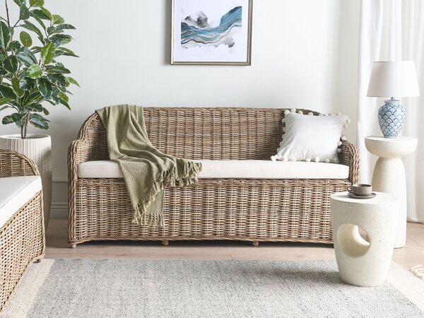 Kerti pad ülőpárnával SUSUA 189 cm Rattan Természetes