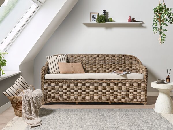 Kerti pad ülőpárnával SUSUA 189 cm Rattan Természetes