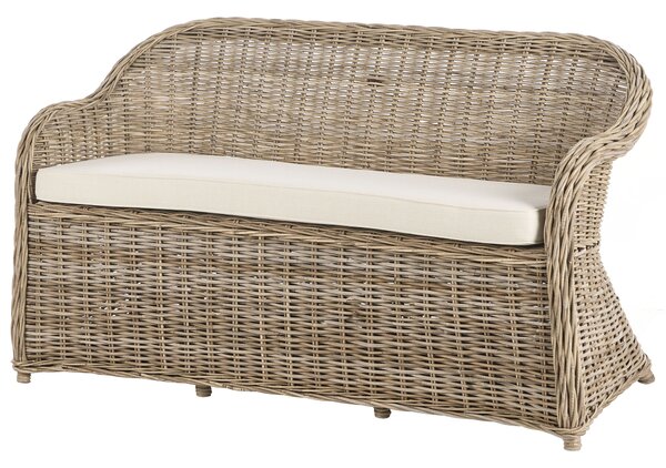 Kerti pad ülőpárnával SUSUA 150 cm Ottománnal Rattan Természetes