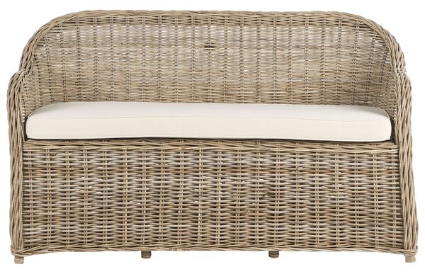 Kerti pad ülőpárnával SUSUA 150 cm Ottománnal Rattan Természetes