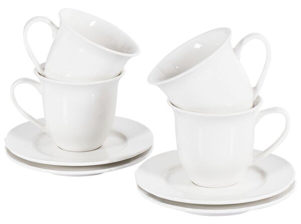 Négydarabos csésze készlet csészealjjal ELDERBERRY Porcelán Fehér