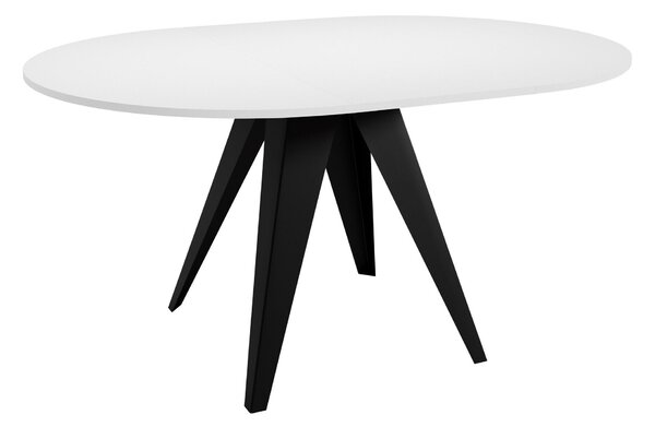 Asztal Oswego 114, 76cm, Fehér, Fekete