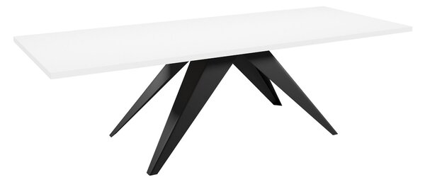 Asztal Oswego 113, 76x80cm, Fekete, Fehér