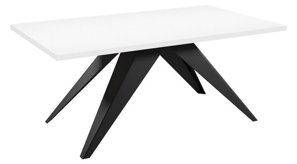 Asztal Oswego 113, 76x80cm, Fekete, Fehér