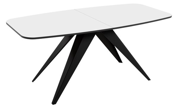 Asztal Oswego 115, 76x80cm, Fekete, Fehér
