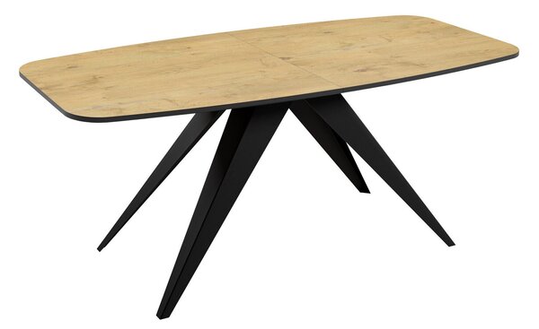 Asztal Oswego 115, 76x80cm, Lancelot tölgy, Fekete