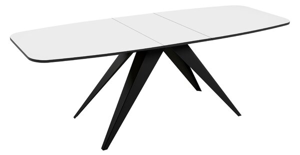 Asztal Oswego 115, 76x80cm, Fekete, Fehér