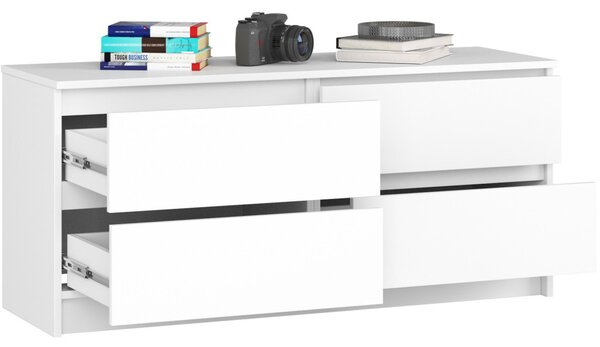 AKORD CLP K120 Komód 4 Fiókos Laminált Fehér Matt