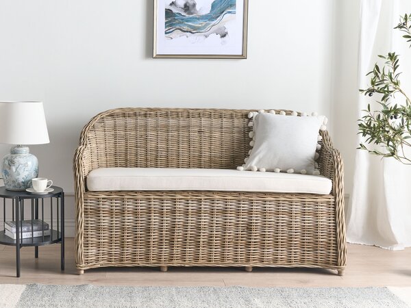 Kerti pad ülőpárnával SUSUA 150 cm Rattan Természetes