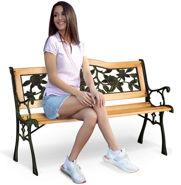 Sofotel Gardi Rose kerti Pad háttámlával 123,5x74x48cm - Natúr, Fekete