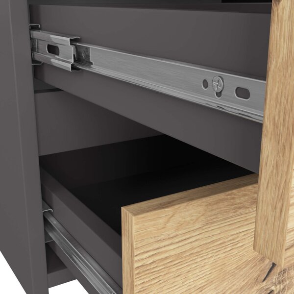 AKORD CL100 Modern Fiókos Komód Laminált Szürke Artisan Tölgy 6-Fiókos