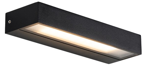 Modern fekete fali lámpa 22 cm LED-del, IP65 - Hannah