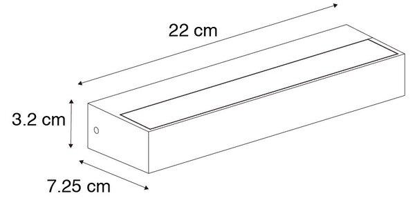 Modern rozsdabarna fali lámpa 22 cm LED-del IP65 - Hannah