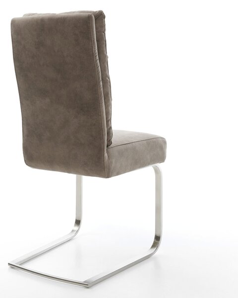 DELIFE Étkezőszék Pela-Flex mikroszálas taupe vintage étkezőszék lapos rozsdamentes acél zsákrugós