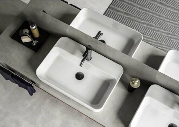 CeraStyle HERA - PULTRA ültethető - Top Counter - porcelán mosdó - 80 x 48 cm