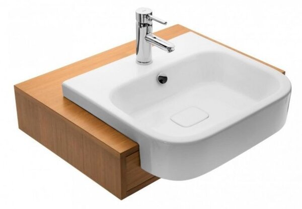 Sanovit - 3057 collections - PULTRA ültethető - Top Counter - porcelán mosdó - - 55 x 50,5 cm