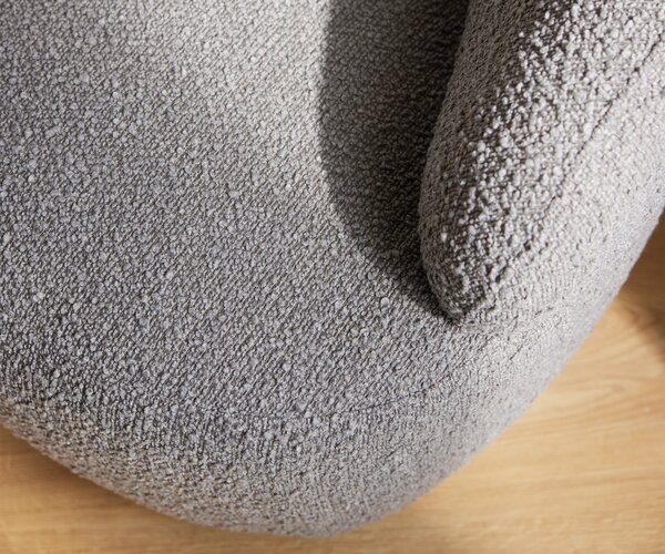 DELIFE Lounge fotel Nova 88x88 cm bouclé ezüstszürke
