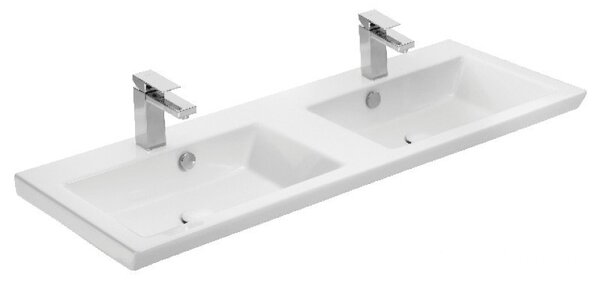 TMP FLAT 120 álló fürdőszobabútor - Sanovit ISIK 4120 DUPLA porcelán mosdóval - 120 x 44 cm