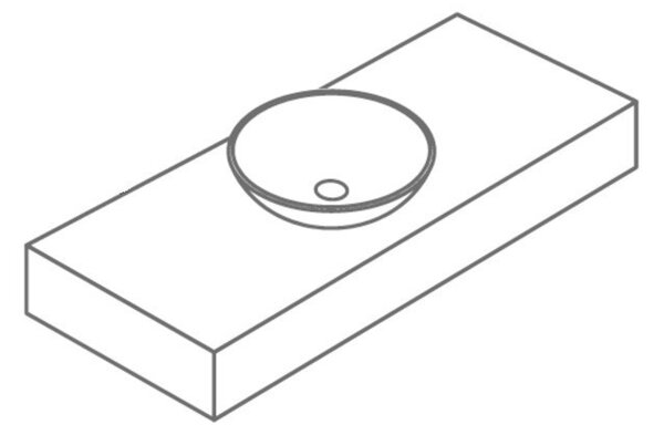CeraStyle AQUA - PULTRA ültethető - Top Counter - porcelán mosdó - 80 x 40 cm