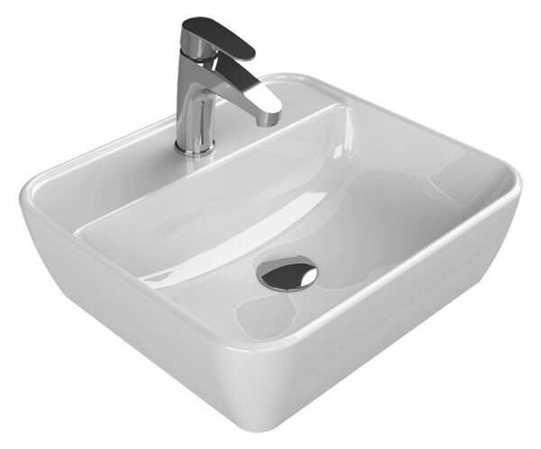 CeraStyle ONE - PULTRA ültethető - Top Counter - porcelán mosdó - - csaplyukas - 46 x 42 cm