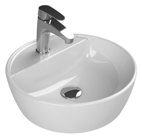 CeraStyle ONE - PULTRA ültethető - Top Counter - porcelán mosdó - csaplyukas -O Ø 42 cm