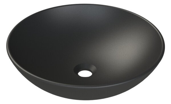 CeraStyle ZERO - PULTRA ültethető - Top Counter - porcelán mosdó - O - MATT FEKETE - Ø 46 cm