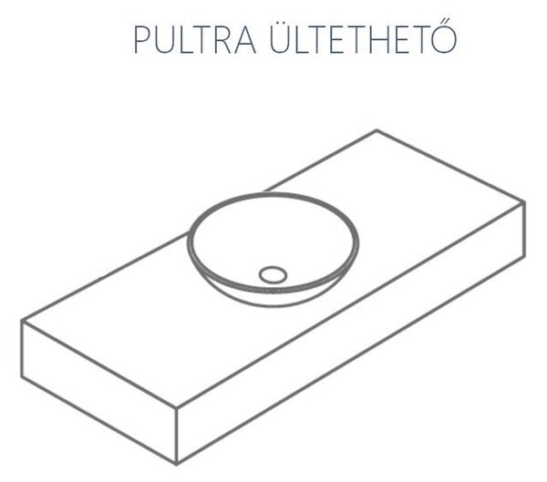 CeraStyle ZERO - PULTRA ültethető - Top Counter - porcelán mosdó - O - MATT SZÜRKE - Ø 46 cm