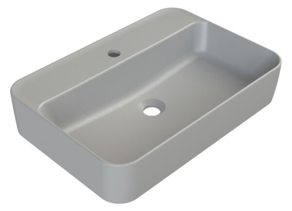 CeraStyle HERA - PULTRA ültethető - Top Counter - porcelán mosdó - MATT SZÜRKE - 60 x 42 cm