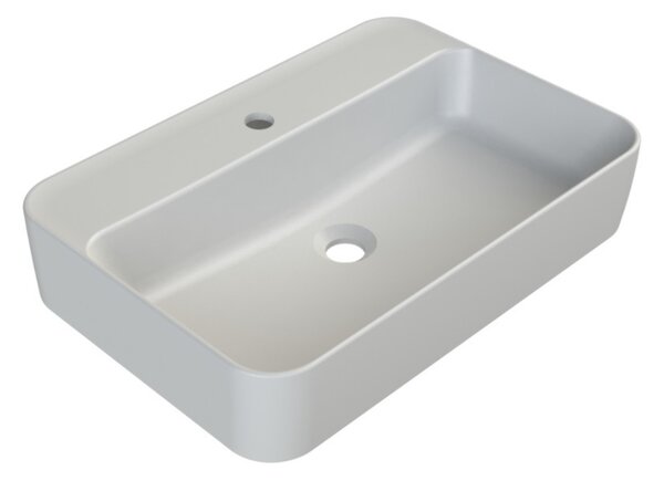 CeraStyle HERA - PULTRA ültethető - Top Counter - porcelán mosdó - MATT FEHÉR - 60 x 42 cm