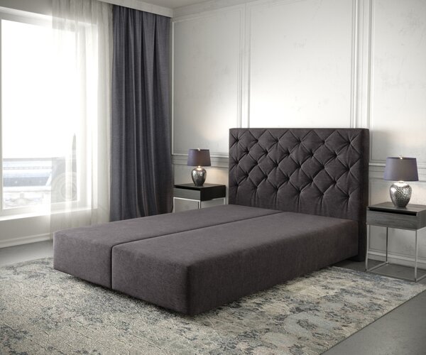 DELIFE Boxspring ágy Dream-Great 160x200 cm mikroszálas fekete
