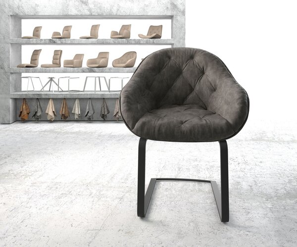 DELIFE Křeslo Gaio-Flex Anthracite Vintage Cantilever Flat Černá