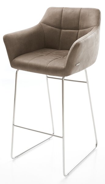 DELIFE Bárszék Yulo-Flex vintage taupe vékony lábazat rozsdamentes acél
