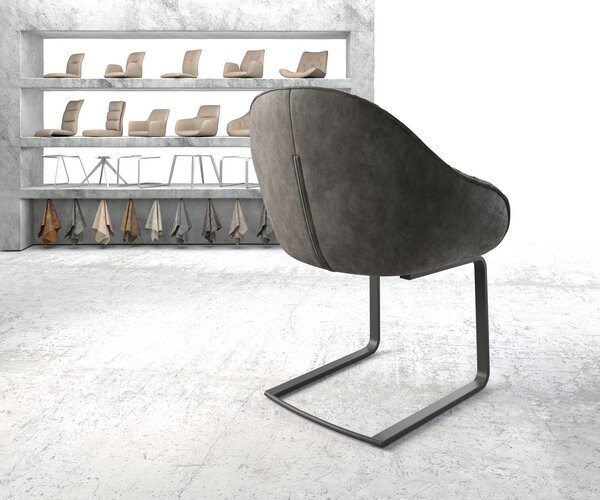 DELIFE Křeslo Gaio-Flex Anthracite Vintage Cantilever Flat Černá