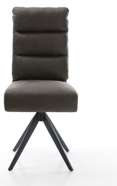 DELIFE Étkezőszék Pela-Flex mikroszálas antracit vintage kereszt láb szögletes fekete zsákrugó