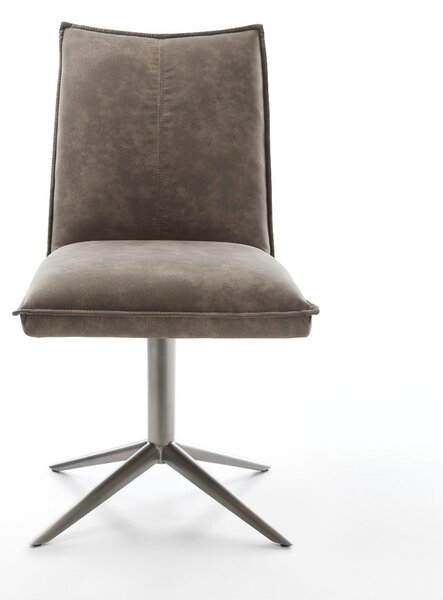 DELIFE Étkezőszék Lelio-Flex mikroszálas taupe vintage grafit láb 360° forgatható hintamechanizmus zsákrugó