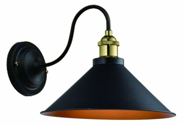 Lámpa Fali lámpatest MANI 1,4052, AC220-240V, 50/60Hz, 1*E27, IP20, átmérő 22 CM, egyes, fekete/arany