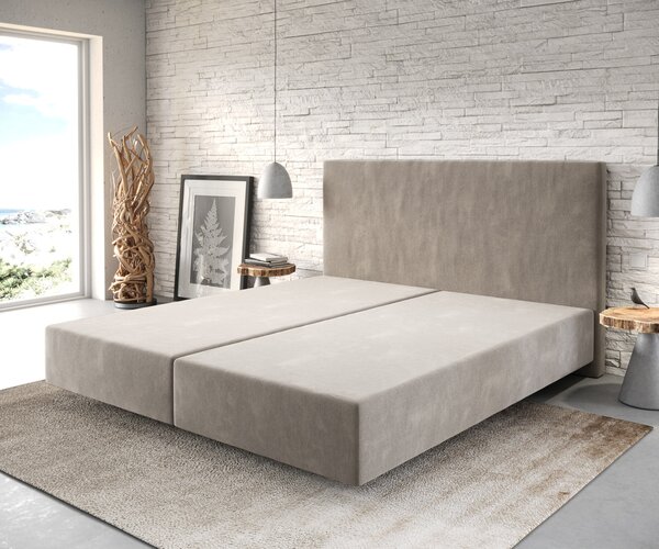 DELIFE Boxspring ágy Dream-Well 180x200 cm mikroszálas bézs