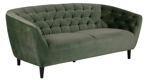 Chesterfield kanapé Norsica 232, Kárpit, 78x191x84cm, Sötétzöld, Részben összeszerelt, Kaucsuk