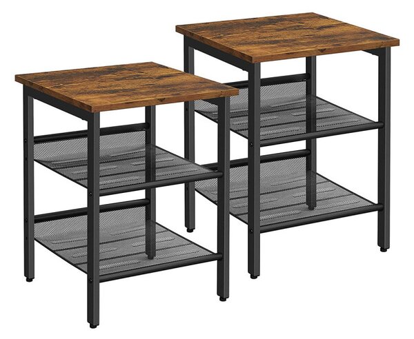 Éjjeliszekrény / oldalsó asztal szett - 2db - Vasagle Loft
