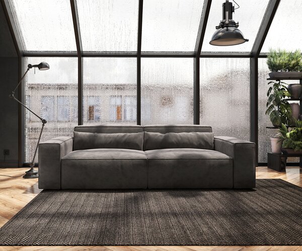 DELIFE Nagy kanapé Sirpio 230x95 cm mikroszálas khaki-barna