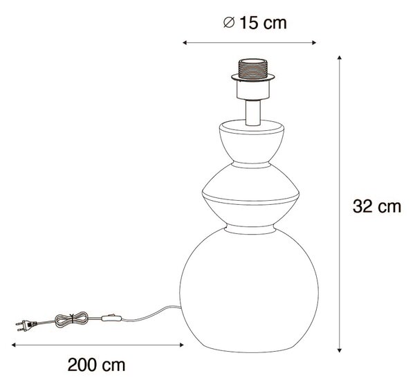 Design asztali lámpa fehér kerámia 15 cm árnyékoló nélkül - Alisia