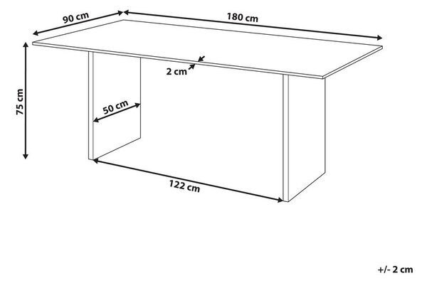 Étkezőasztal MOORA Természetes kőris 180 cm 90 cm